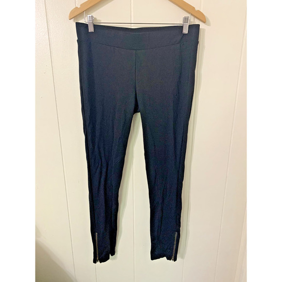 CAbi Pants - Cabi women's Pull On Leggings Medium Black Equestrian Zip Ankle Work Career